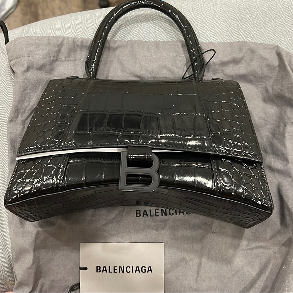 COPY - Balenciage Small Hourglass Bag Croc - Picture 1 of 8